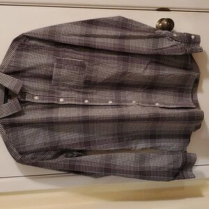 IMPATIENT WOLVES Black White Checkered Long Sleeve Button Down Shirt -Size Large